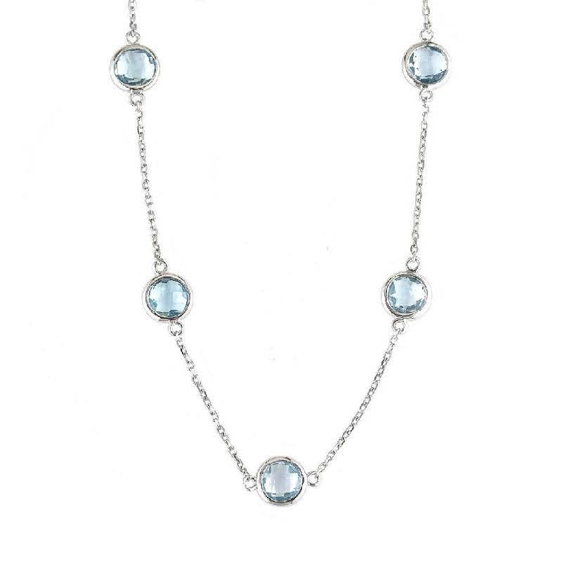 Blue Topaz Station Necklace