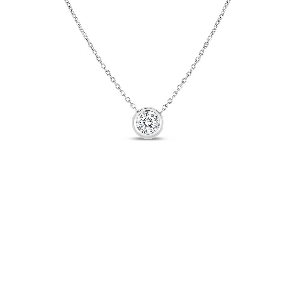 Roberto Coin 18K Bezel Set Diamond Solitaire Necklace