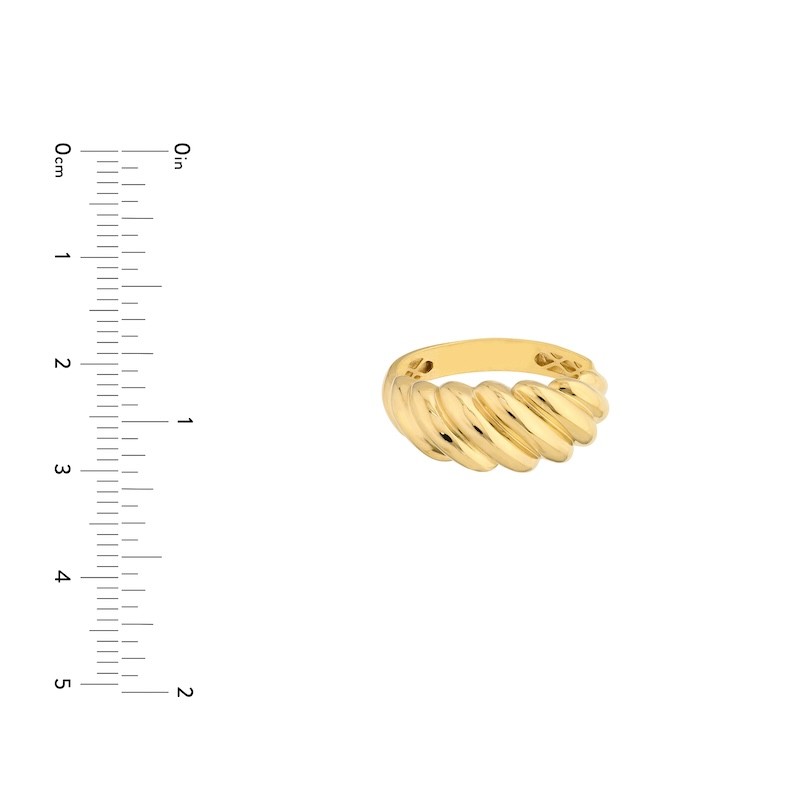 14K Yellow Gold Croissant Twist Ring