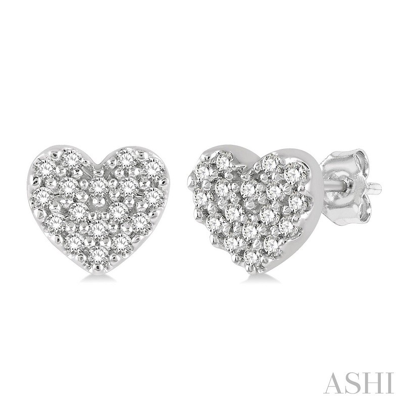 Ashi 1/10 CTW Heart Diamond Earrings