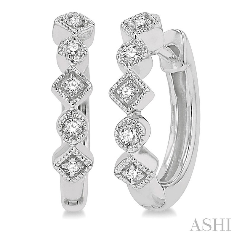 Ashi 1/10 CTW Diamond Huggie Fashion Earrings