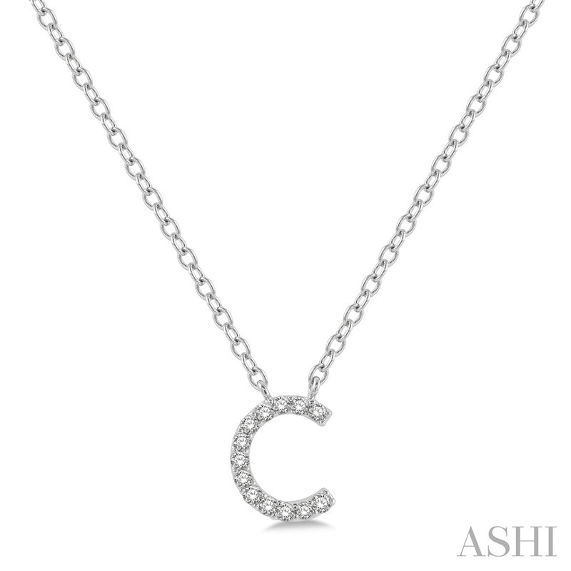 Ashi Diamond Initial C Necklace in 10K White Gold