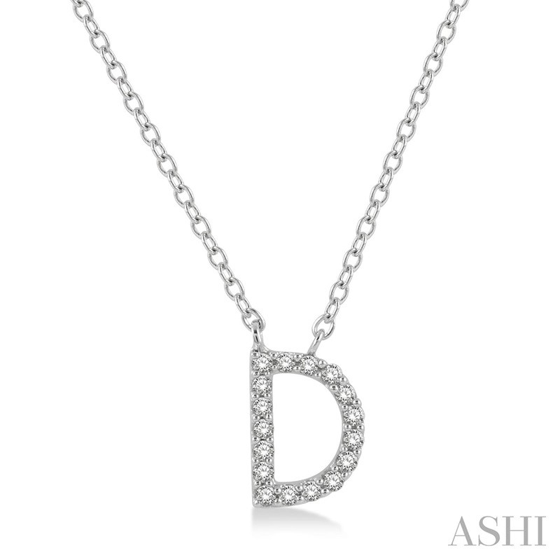 Ashi Diamond Initial D Necklace in 10K White Gold