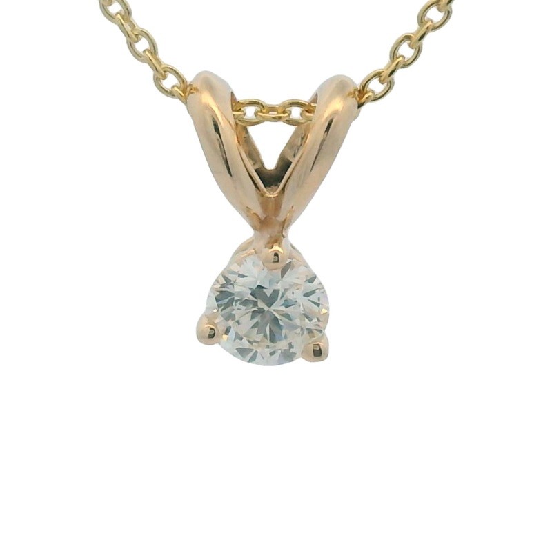 0.20ct Diamond Solitaire Necklace in 14K Yellow Gold