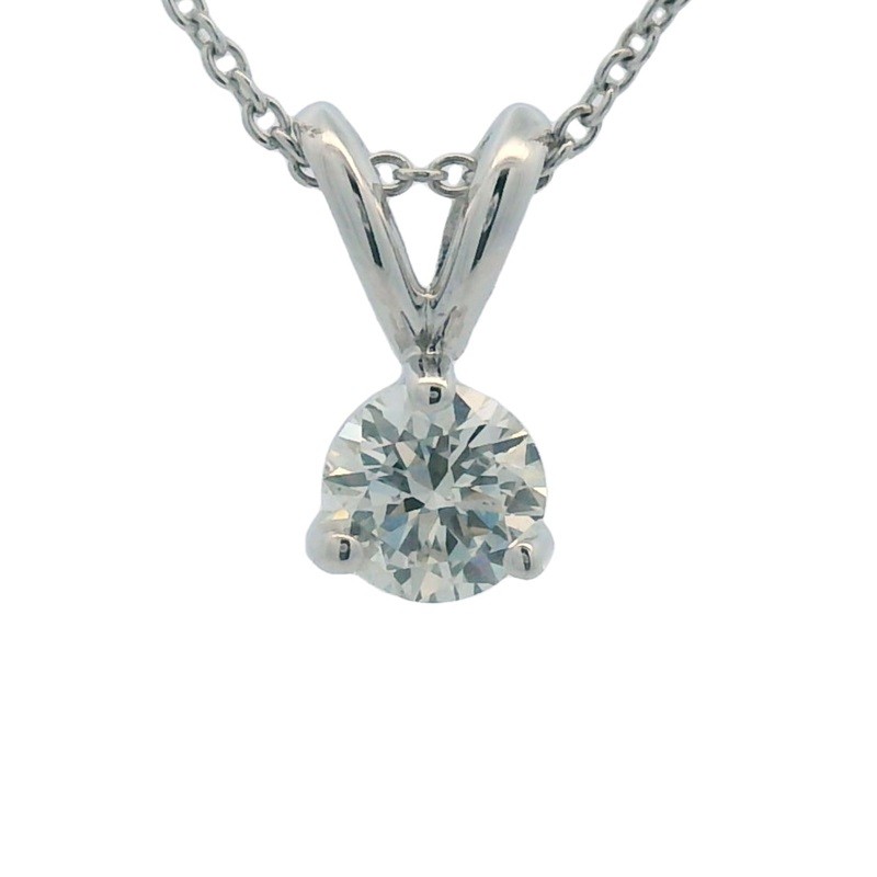 0.30ct Diamond Solitaire Necklace in 14K White Gold