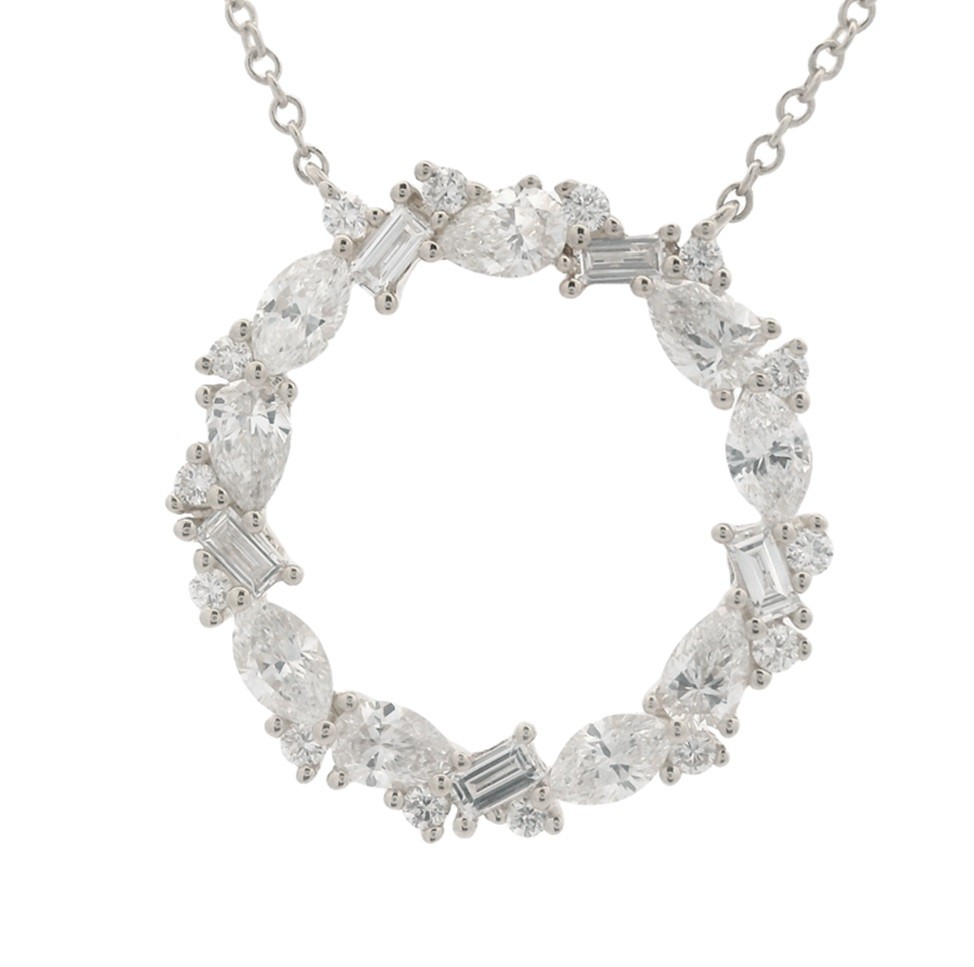 Mosaic Diamond Circle Necklace