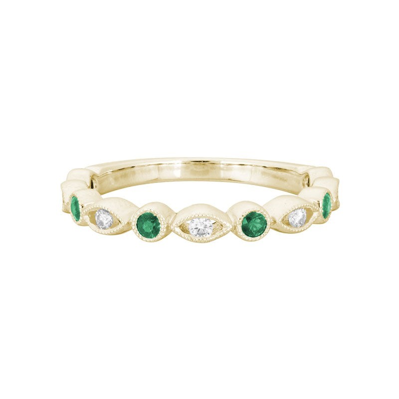 Emerald and Diamond Stacking Band