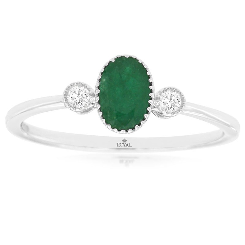 Petite Emerald and Diamond Ring