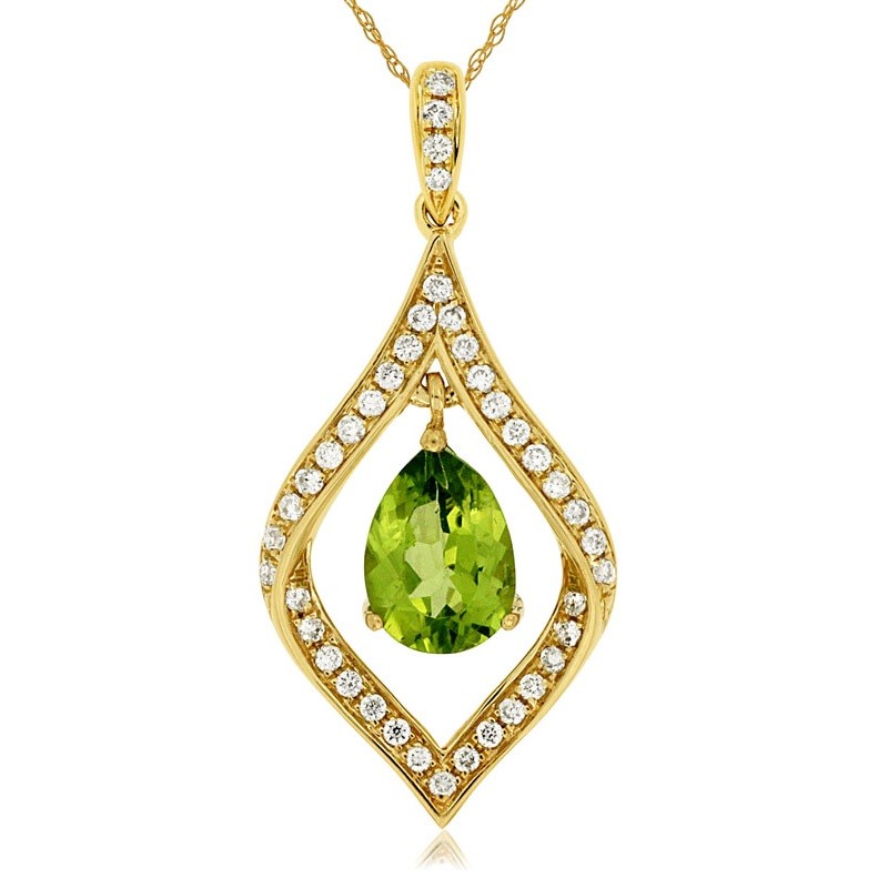 Dancing Peridot Pear Necklace