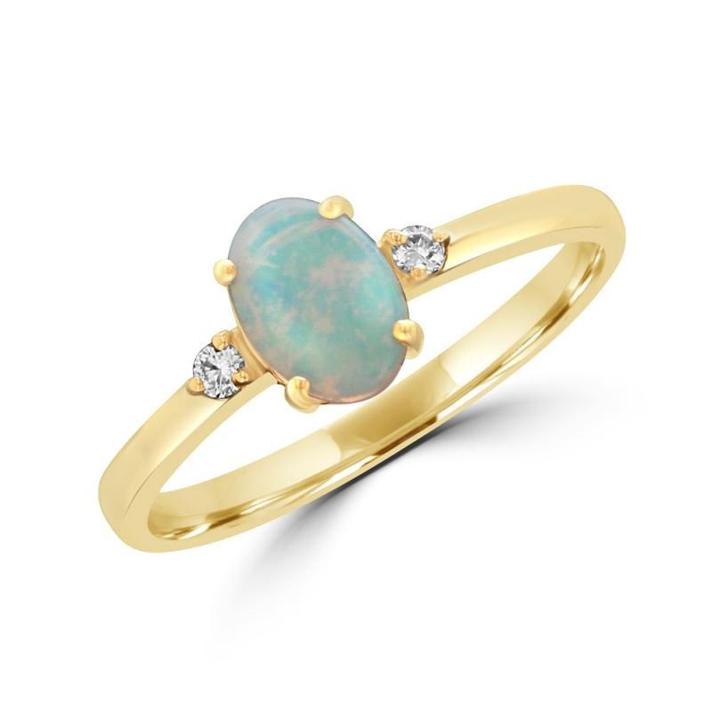 Opal Ring with Diamond Accents