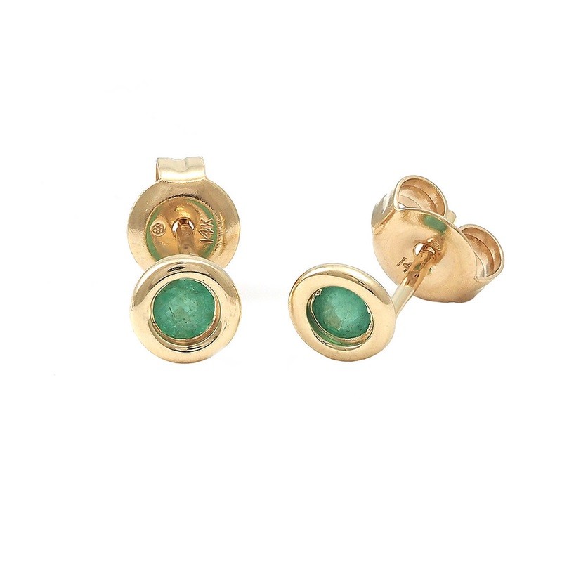 Emerald Bezel Studs