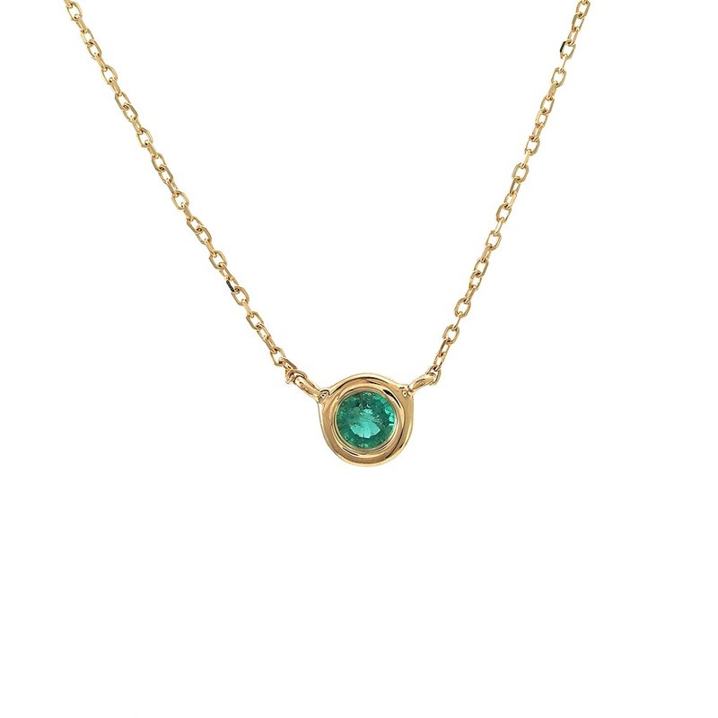 Emerald Bezel Necklace