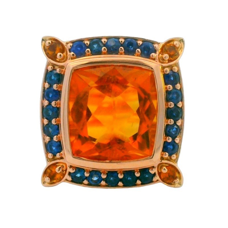 Rose Gold Citrine and Sapphire Spirit Ring