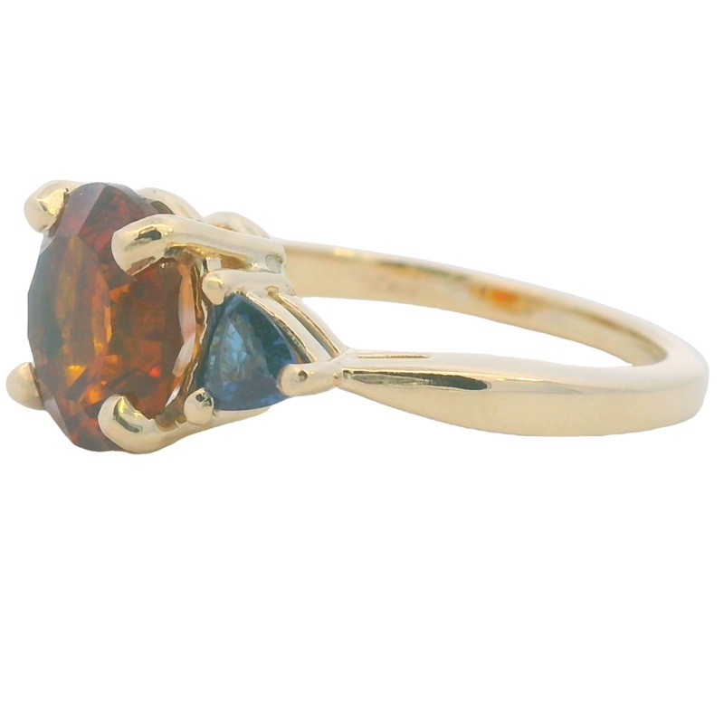 Citrine and Sapphire Three Stone Ring