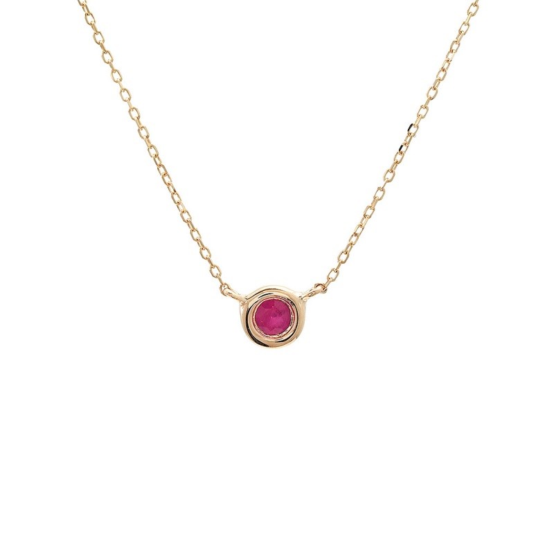 Ruby Bezel Necklace