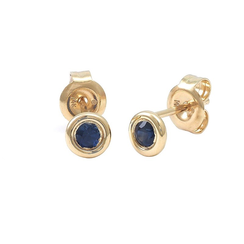 Blue Sapphire Bezel Studs