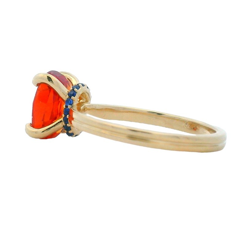 Orange Sapphire Spirit Ring with Hidden Halo