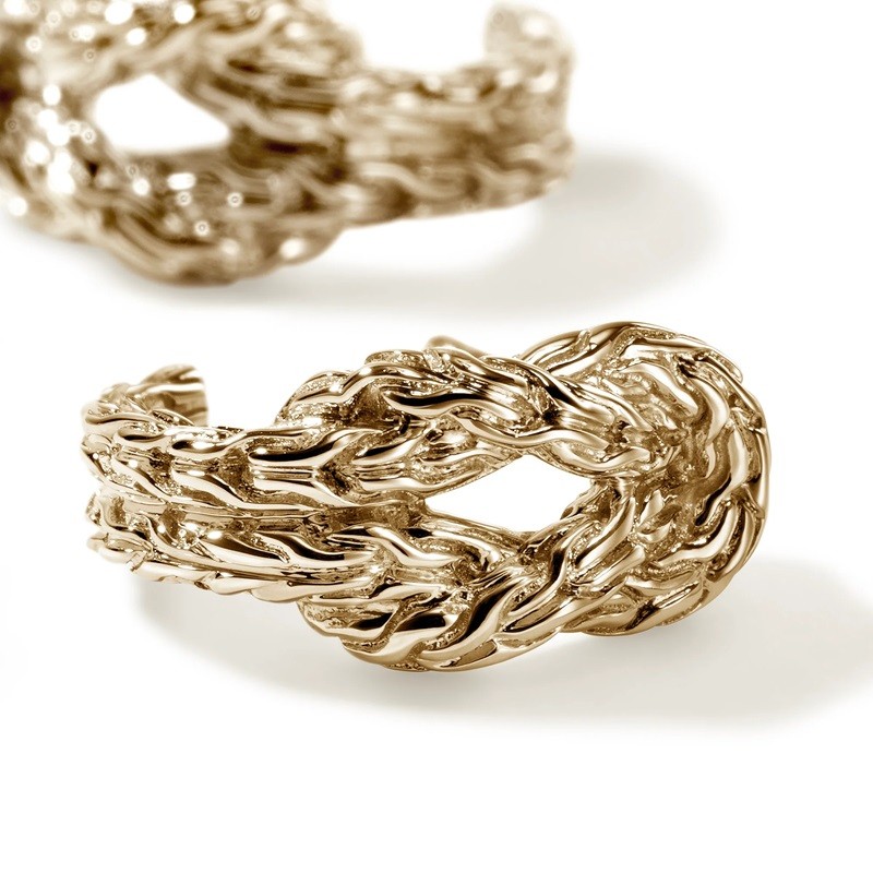 John Hardy 13mm Love Knot Hoops in 14K Yellow Gold