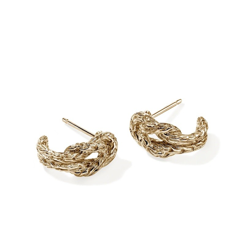 John Hardy 13mm Love Knot Hoops in 14K Yellow Gold