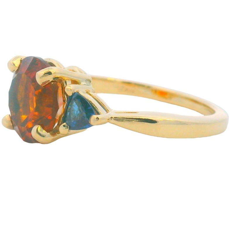 Citrine and Sapphire Three Stone Ring