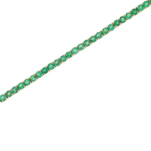 Emerald Tennis Bracelet in 14K Yellow Gold