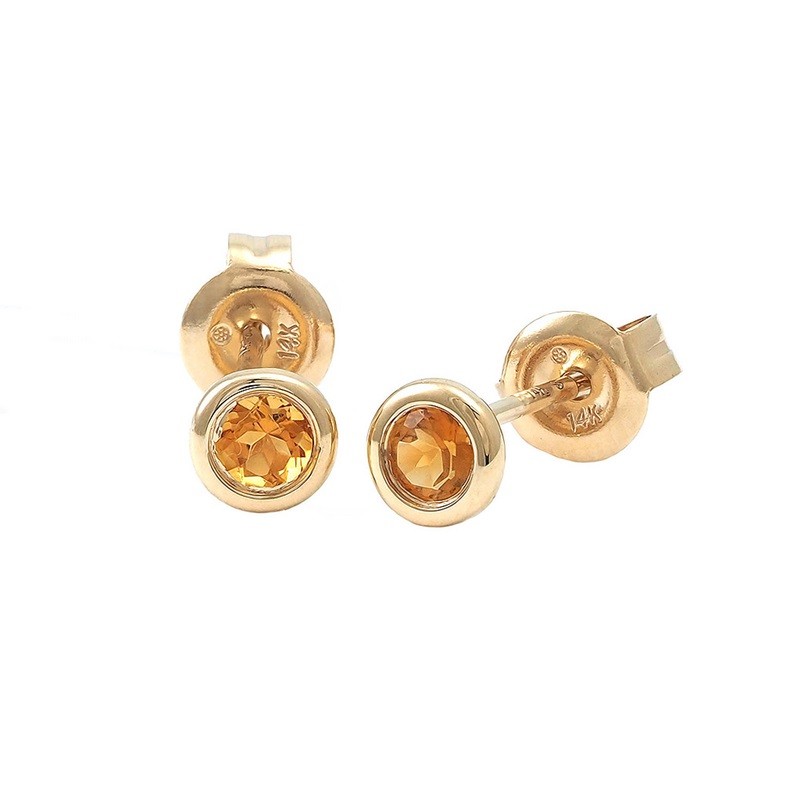 Citrine Bezel Studs