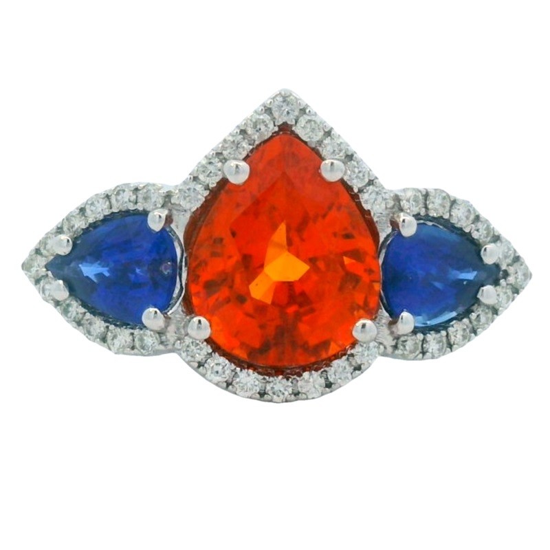 Orange and Blue Pear Spirit Ring