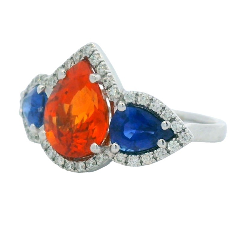 Orange and Blue Pear Spirit Ring