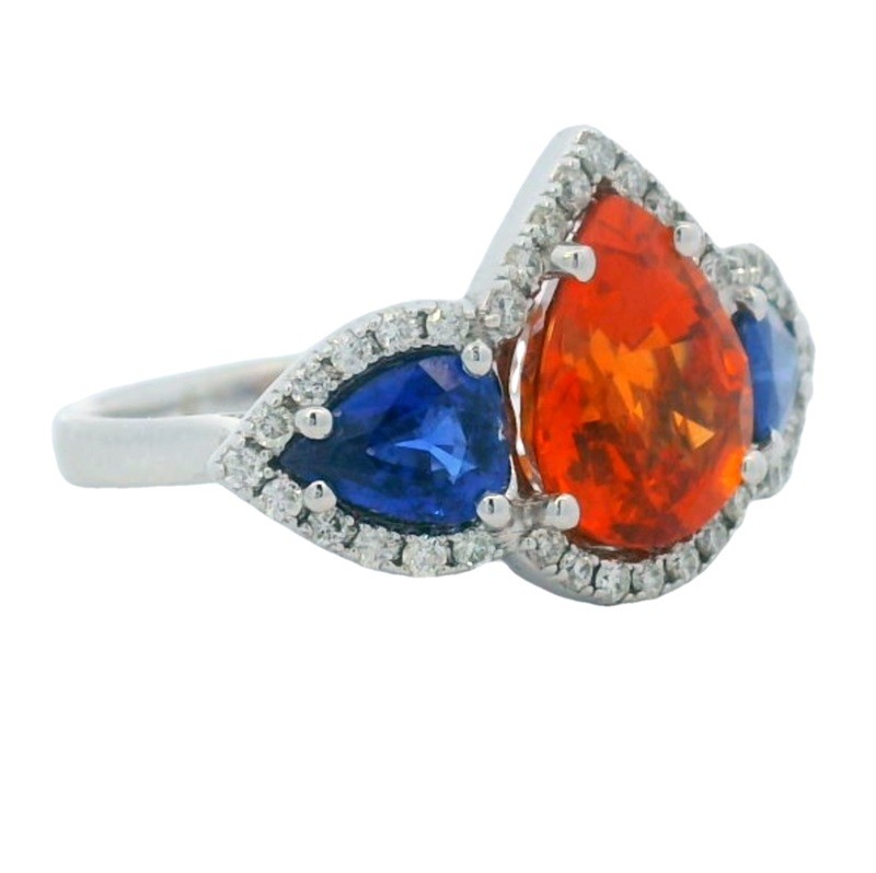 Orange and Blue Pear Spirit Ring