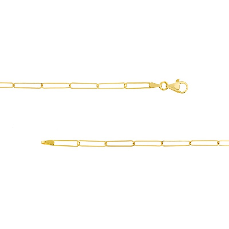 3.4mm Paper Clip Necklace in 14K Yellow Gold, 30 Inches