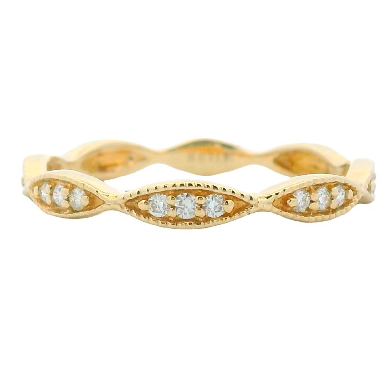 14K Yellow Marquise Stackable Ring