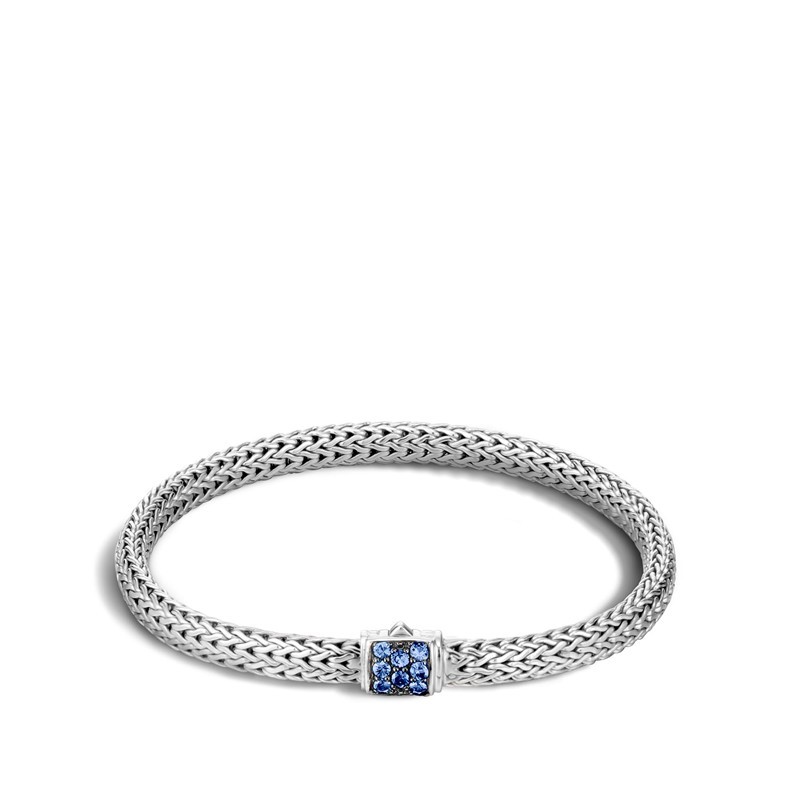 John Hardy Classic Chain 5mm  Bracelet with Blue Sapphire