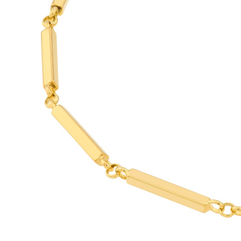 14K Yellow Gold Bar Station Bracelet