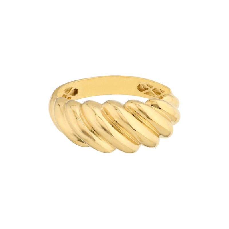 14K Yellow Gold Croissant Twist Ring