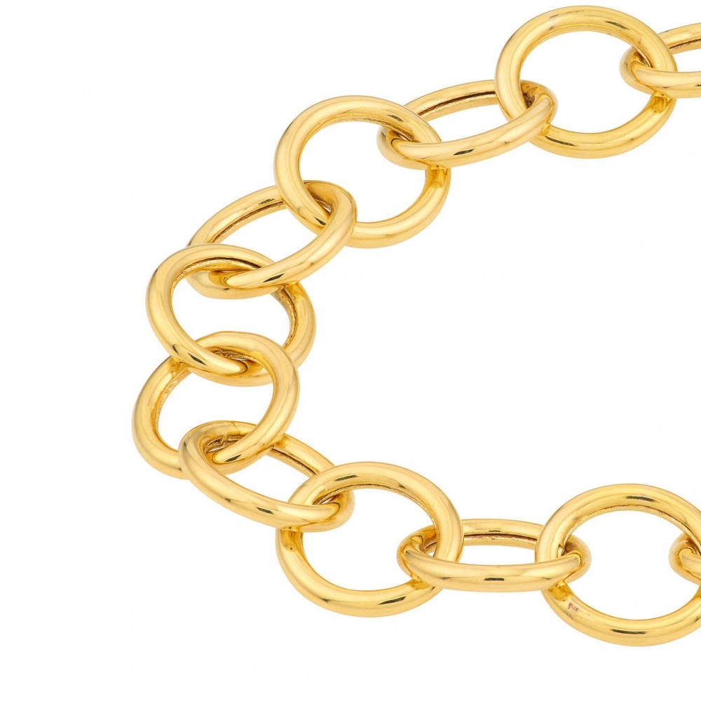 14K Yellow Gold Round Link Necklace