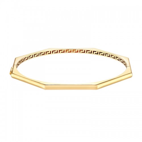 14K Yellow Gold Geometric Bangle Bracelet