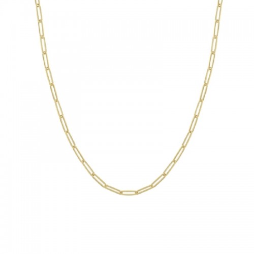 14K YELLOW GOLD PAPER CLIP NECKLACE, 24