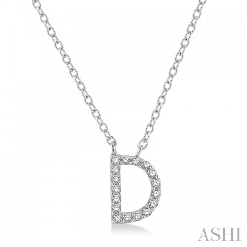 Ashi Diamond Initial D Necklace in 10K White Gold