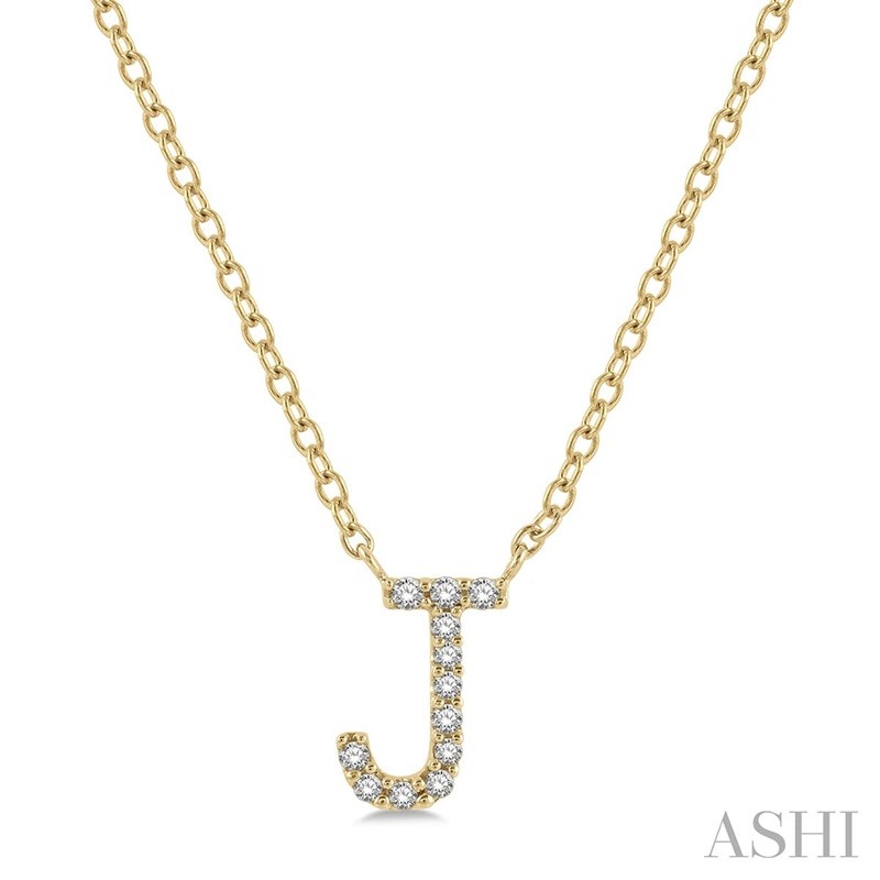 Ashi Diamond Initial J Necklace in 10K Yellow Gold