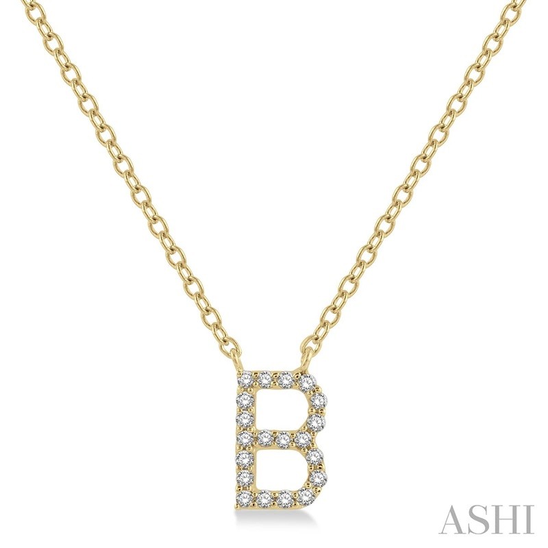 Ashi Diamond Initial B Necklace in 10K Yellow Gold