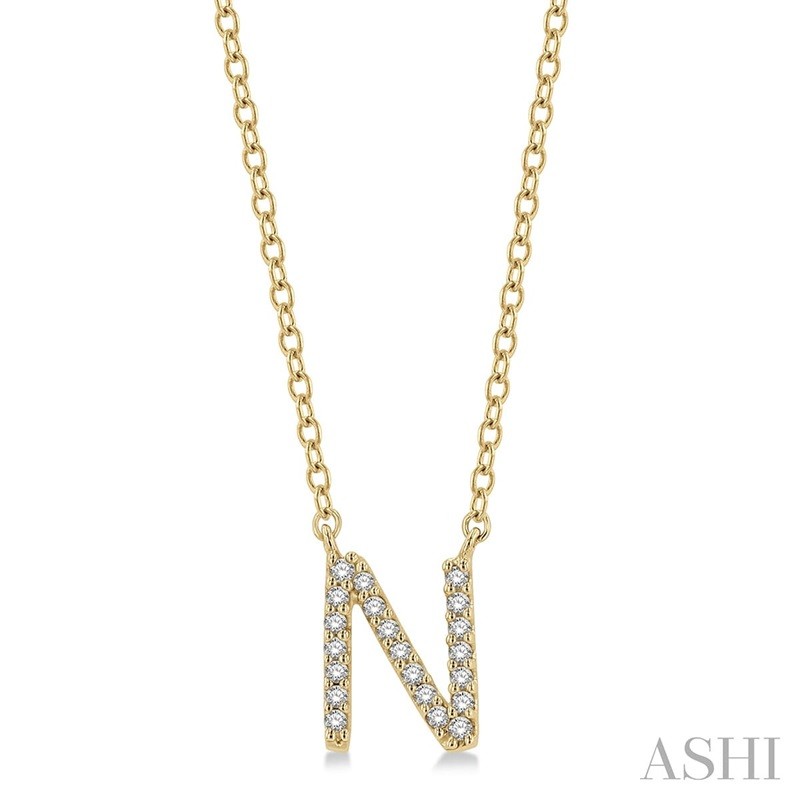 Ashi Diamond Initial N Necklace in 10K Yellow Gold