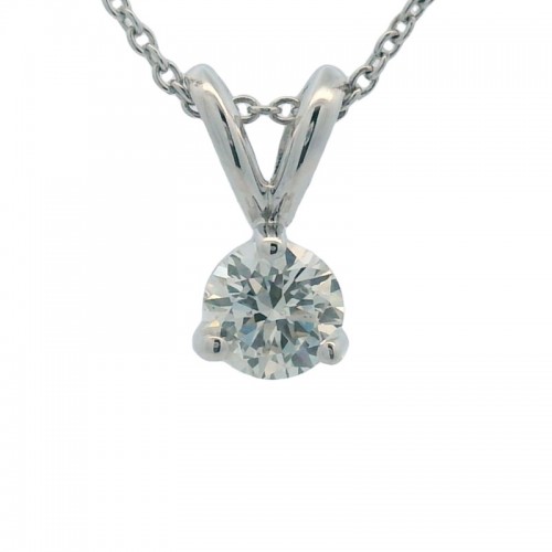 0.30ct Diamond Solitaire Necklace in 14K White Gold