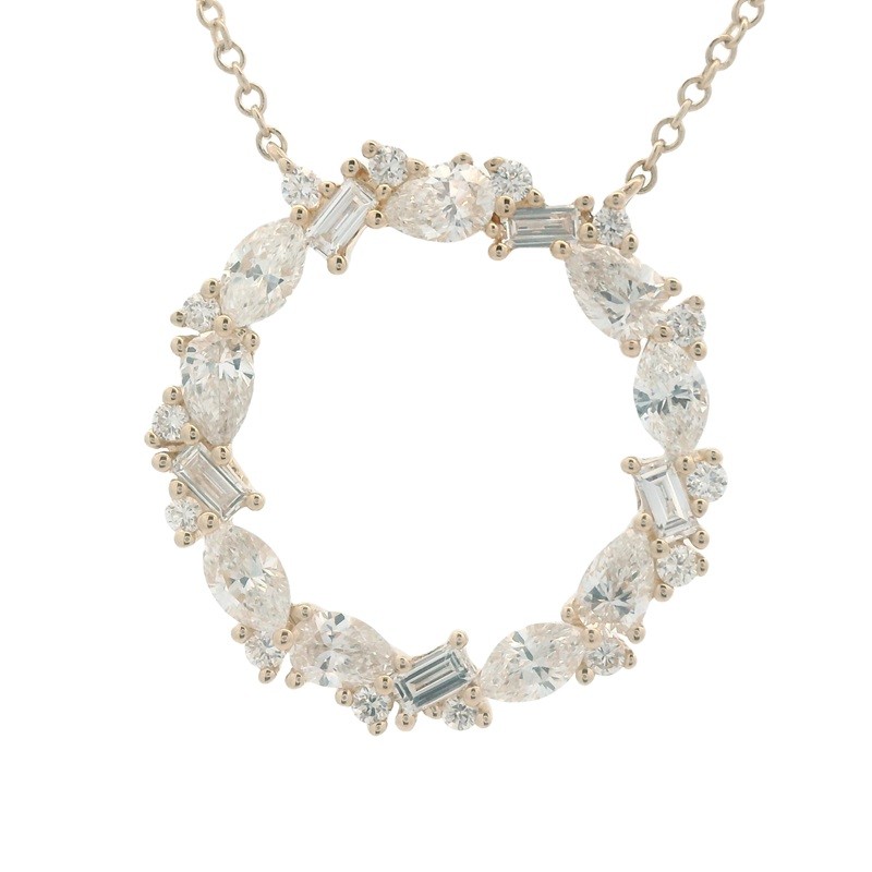 Mosaic Diamond Circle Necklace