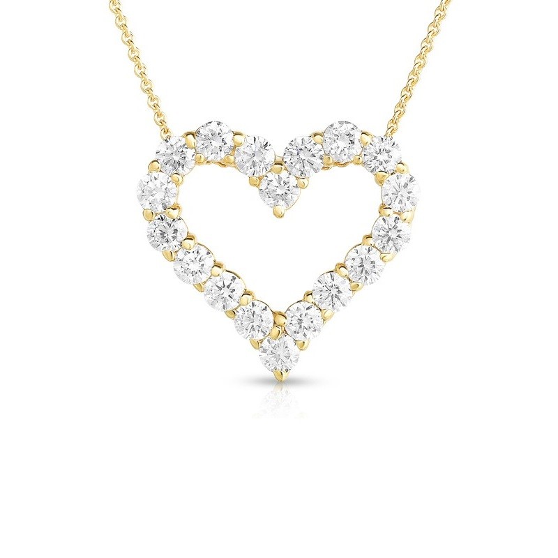 Yellow Gold Diamond Heart Necklace