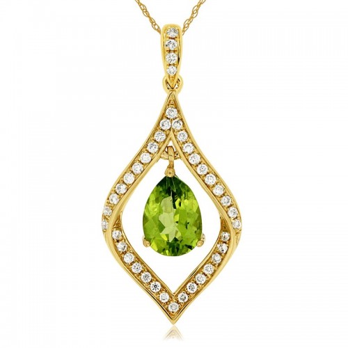 Dancing Peridot Pear Necklace