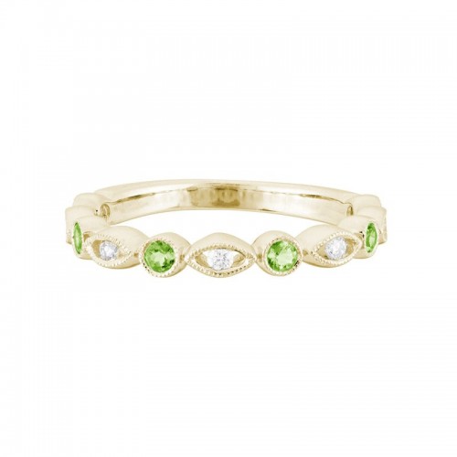 Peridot and Diamond Stacking Band