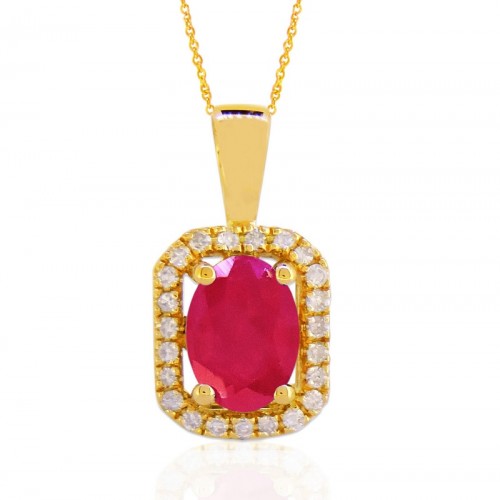 14Y Ruby and Diamond Necklace