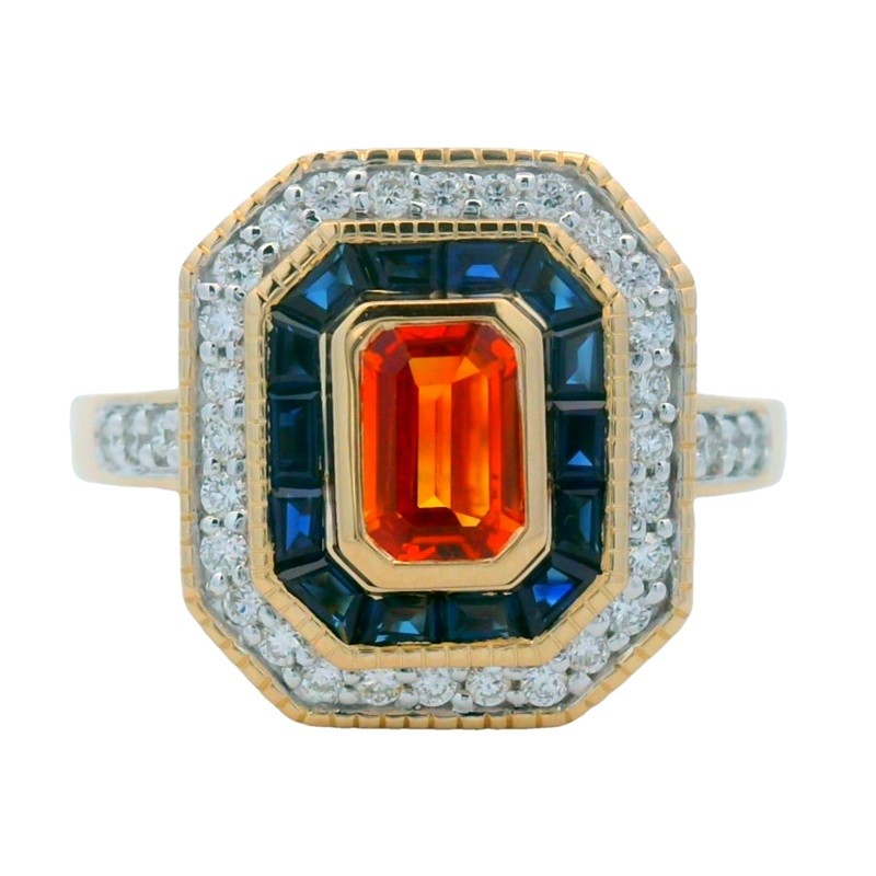 Bezel-set Sapphire Spirit Ring in 14K Yellow Gold