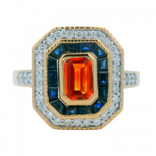 Bezel-set Sapphire Spirit Ring in 14K Yellow Gold