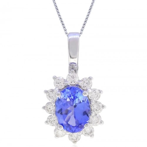 14W Tanzanite and Diamond Necklace